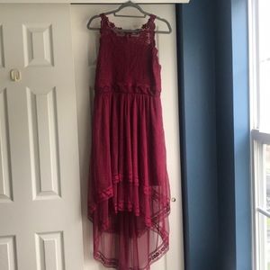 Burgundy high low dress